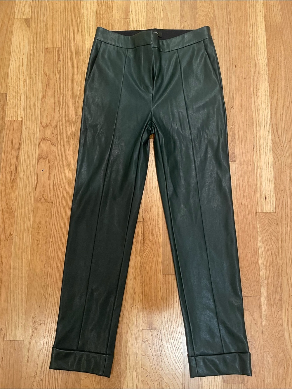 Ann Taylor womens Faux Leather pants in Dark Green size 0 nwt
